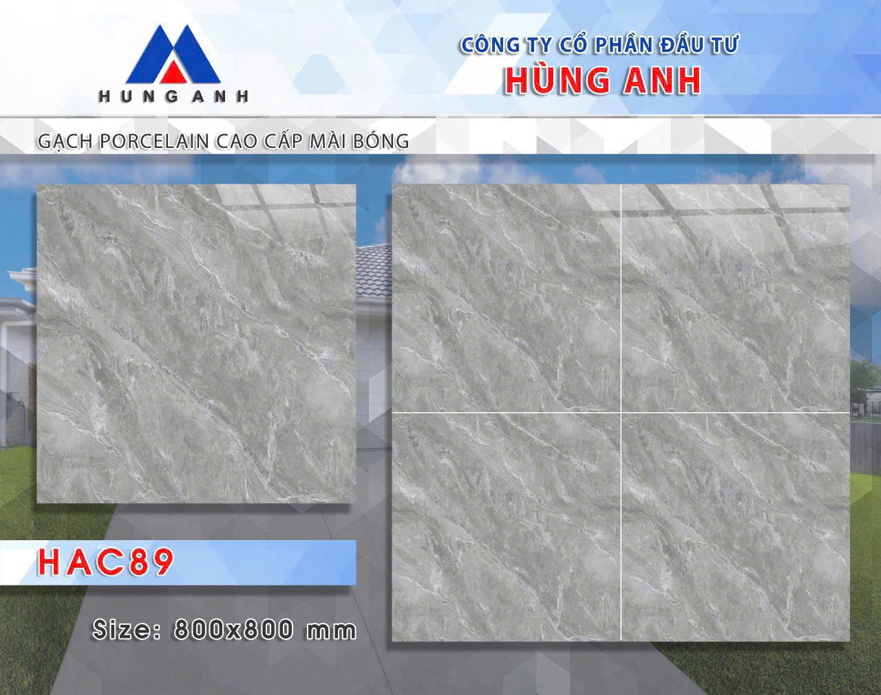 Gạch lát nền 80x80cm Hùng Anh-4381